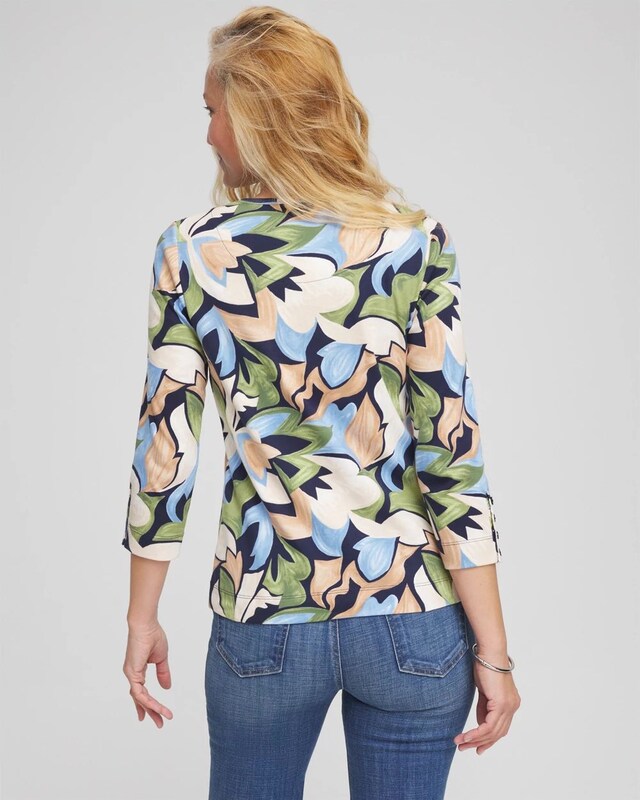 Mod Blooms Pima Button Tee - image 3